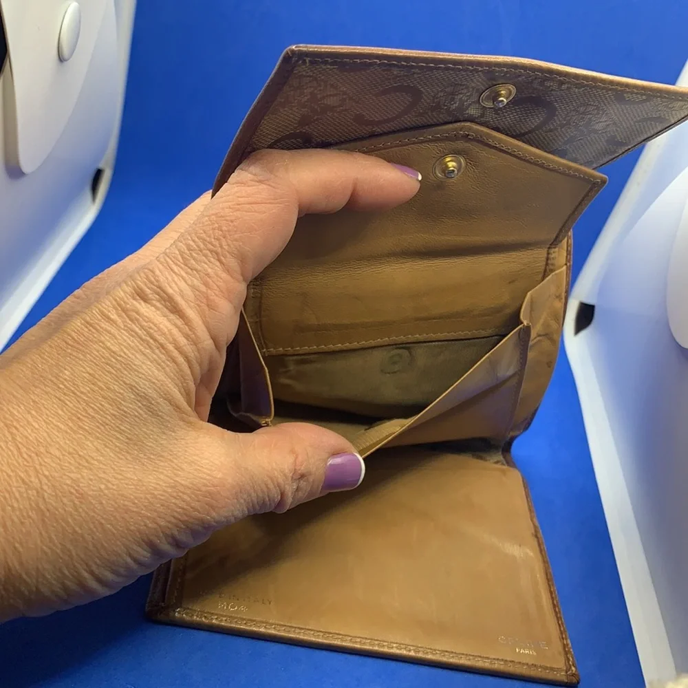 VINTAGE CELINE HORSE CARRIAGE‎ BEIGE MONOGRAM Wallet